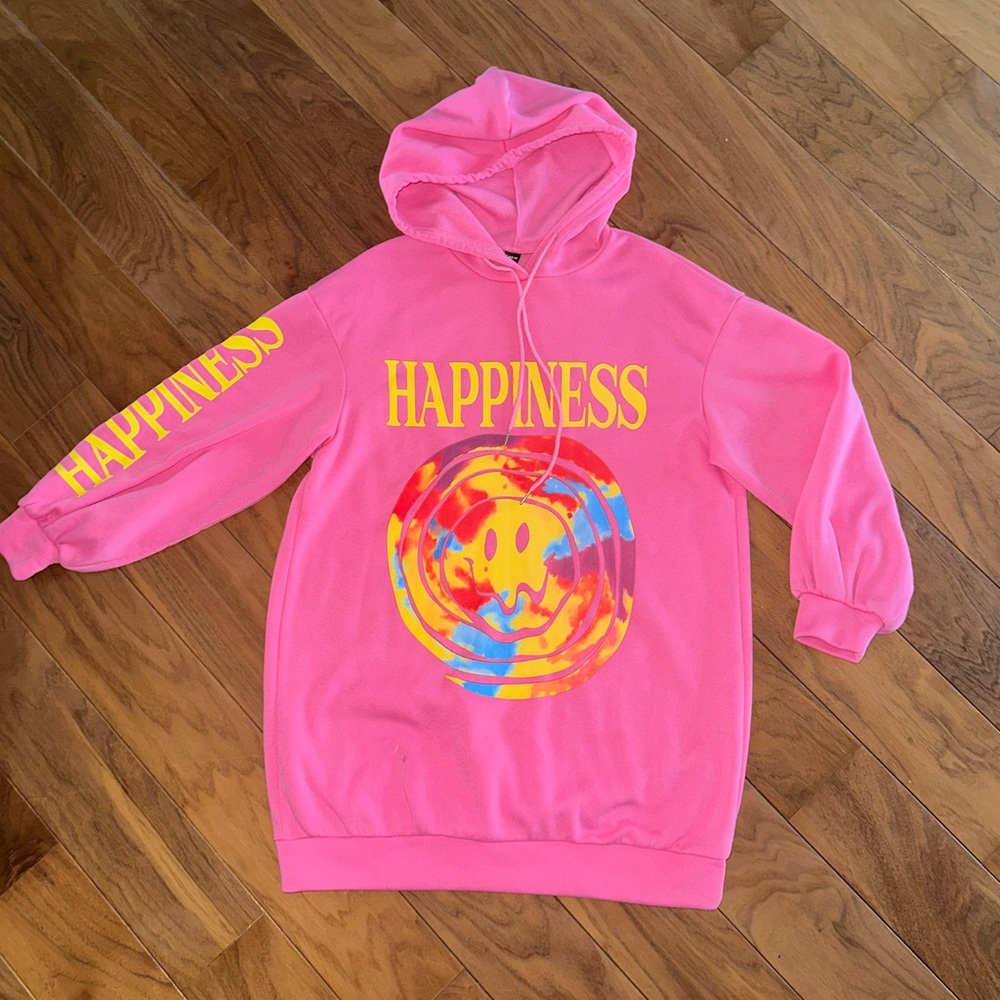 SHEIN Vibrant Pink Fleece Hoodie